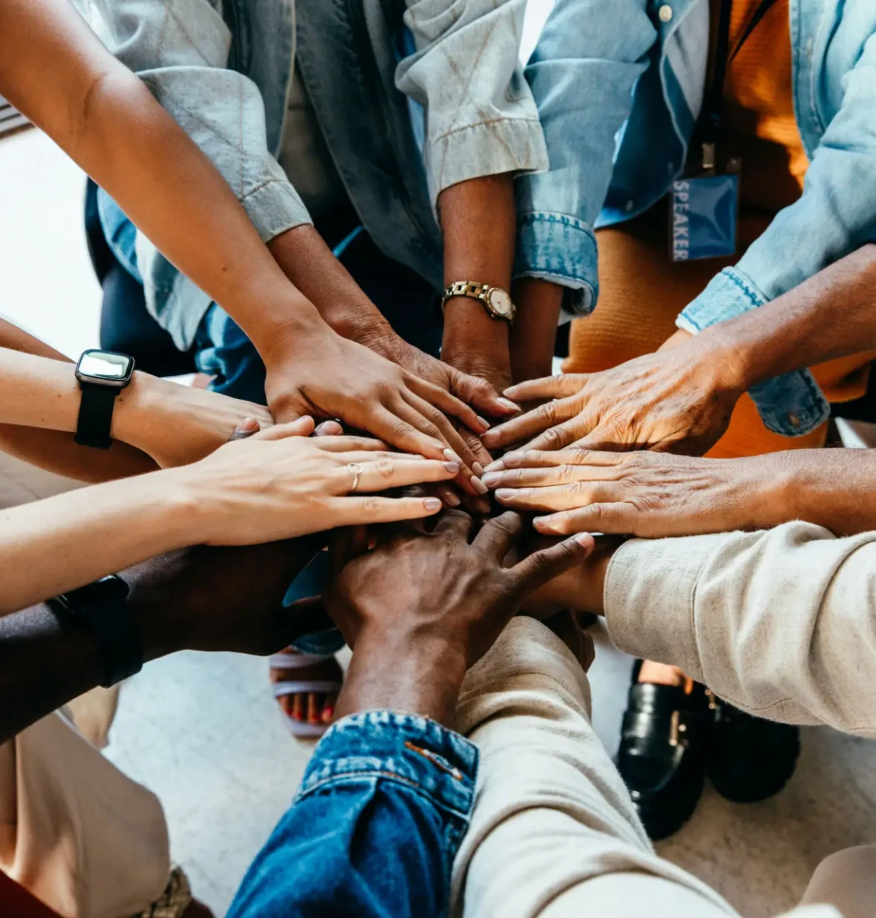 Unity and teamwork gesture